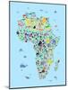 Animal Map of Africa for children and kids-Michael Tompsett-Mounted Art Print
