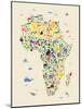 Animal Map of Africa for children and kids-Michael Tompsett-Mounted Art Print