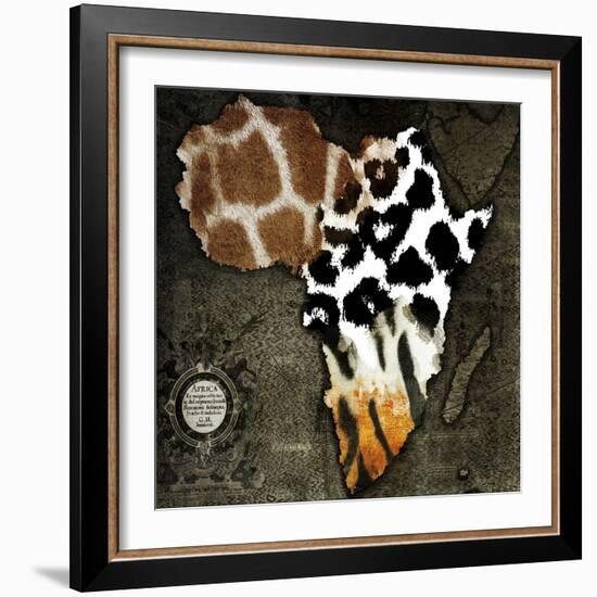 Animal Map of Africa-Color Bakery-Framed Giclee Print