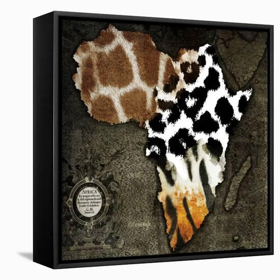 Animal Map of Africa-Color Bakery-Framed Premier Image Canvas