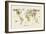 Animal Map of the World for children and kids-Michael Tompsett-Framed Art Print