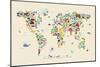 Animal Map of the World for children and kids-Michael Tompsett-Mounted Art Print