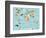 Animal Map of the World for Children and Kids-Moloko88-Framed Art Print