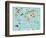 Animal Map of the World for Children and Kids-Moloko88-Framed Art Print