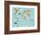 Animal Map of the World for Children and Kids-Moloko88-Framed Art Print