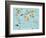 Animal Map of the World for Children and Kids-Moloko88-Framed Art Print