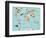 Animal Map of the World for Children and Kids-Moloko88-Framed Art Print