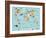 Animal Map of the World for Children and Kids-Moloko88-Framed Art Print