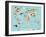 Animal Map of the World for Children and Kids-Moloko88-Framed Art Print