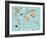 Animal Map of the World for Children and Kids-Moloko88-Framed Art Print