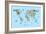 Animal Map of the World-Michael Tompsett-Framed Premium Giclee Print