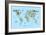 Animal Map of the World-Michael Tompsett-Framed Premium Giclee Print