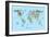 Animal Map of the World-Michael Tompsett-Framed Premium Giclee Print