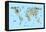 Animal Map of the World-Michael Tompsett-Framed Stretched Canvas