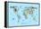 Animal Map of the World-Michael Tompsett-Framed Stretched Canvas