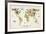 Animal Map of the World-Michael Tompsett-Framed Art Print