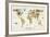 Animal Map of the World-Michael Tompsett-Framed Art Print