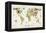 Animal Map of the World-Michael Tompsett-Framed Stretched Canvas