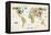 Animal Map of the World-Michael Tompsett-Framed Stretched Canvas