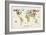 Animal Map of the World-Michael Tompsett-Framed Art Print