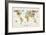 Animal Map of the World-Michael Tompsett-Framed Art Print