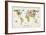 Animal Map of the World-Michael Tompsett-Framed Art Print