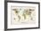 Animal Map of the World-Michael Tompsett-Framed Art Print