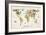 Animal Map of the World-Michael Tompsett-Framed Premium Giclee Print