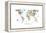 Animal Map of the World-Michael Tompsett-Framed Stretched Canvas