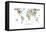 Animal Map of the World-Michael Tompsett-Framed Stretched Canvas