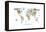 Animal Map of the World-Michael Tompsett-Framed Stretched Canvas