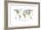 Animal Map of the World-Michael Tompsett-Framed Art Print