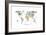 Animal Map of the World-Michael Tompsett-Framed Art Print