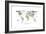 Animal Map of the World-Michael Tompsett-Framed Art Print