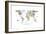 Animal Map of the World-Michael Tompsett-Framed Premium Giclee Print