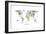 Animal Map of the World-Michael Tompsett-Framed Premium Giclee Print