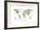 Animal Map of the World-Michael Tompsett-Framed Premium Giclee Print