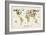 Animal Map of the World-Michael Tompsett-Framed Art Print