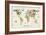 Animal Map of the World-Michael Tompsett-Framed Art Print