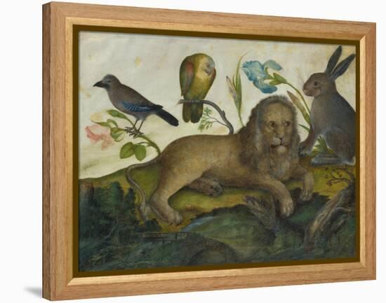 Animal Painting (Lion)-Hans Hoffmann-Framed Premier Image Canvas