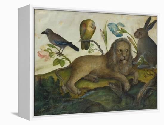 Animal Painting (Lion)-Hans Hoffmann-Framed Premier Image Canvas