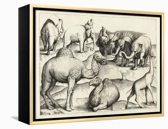 Animal Paintings from Ancient Rome, Table, 3., Pub. Antonio Lafrere 1528 (Engraving)-Italian School-Framed Premier Image Canvas