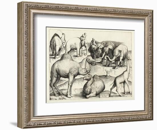 Animal Paintings from Ancient Rome, Table, 3., Pub. Antonio Lafrere 1528 (Engraving)-Italian School-Framed Giclee Print