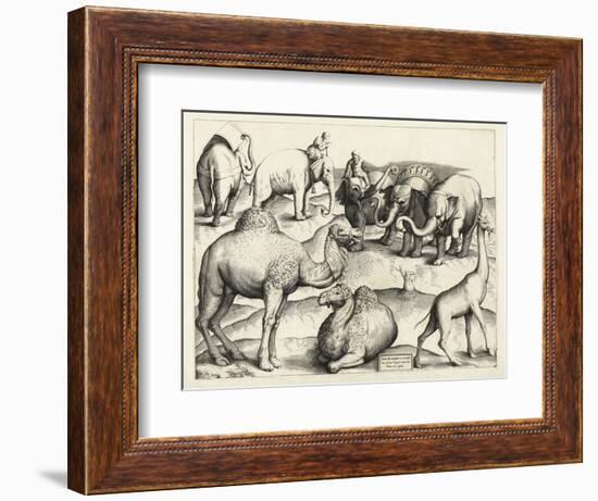 Animal Paintings from Ancient Rome, Table, 3., Pub. Antonio Lafrere 1528 (Engraving)-Italian School-Framed Giclee Print