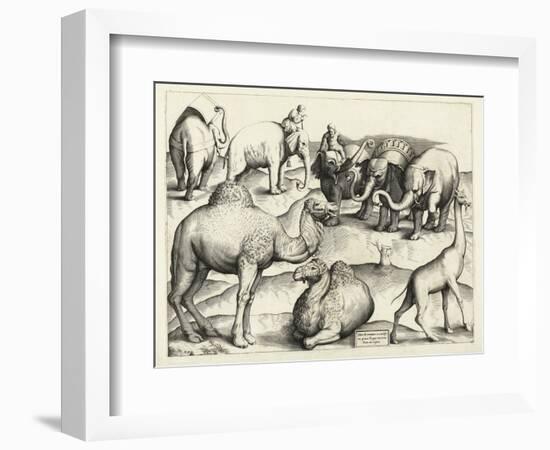 Animal Paintings from Ancient Rome, Table, 3., Pub. Antonio Lafrere 1528 (Engraving)-Italian School-Framed Giclee Print