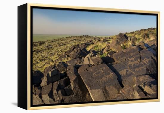 Animal Petroglyphs Between 5-Inaki Relanzon-Framed Premier Image Canvas