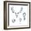 Animal Scull Set Deer Horse Cat Crow-Ptich-ya-Framed Art Print