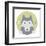 Animal Set. Portrait in Flat Graphics. Wolf-sonyakamoz-Framed Art Print