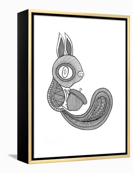 Animal Squirrel-Neeti Goswami-Framed Stretched Canvas
