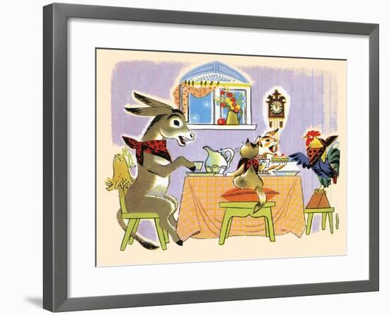 Animal Tea Party-Bernice Myers-Framed Art Print